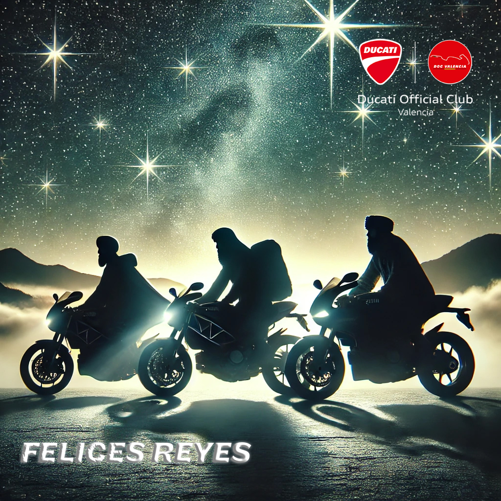 "¡Feliz Noche de Reyes a toda la familia del Ducati Official Club Valencia! 👑🏍️

Que sus Majestades de Oriente cambien los camellos por unas Panigale y nos traigan un 2026 cargado de curvas, rutas interminables y ese sonido 'Desmo' que tanto nos gusta. Que no falte salud para disfrutar de cada kilómetro y que el carbón solo sea para calentar el asfalto.

¡Gasss y mucha ilusión para esta noche!"
@docvalencia @ducativalenciaoficial @ducatiesp