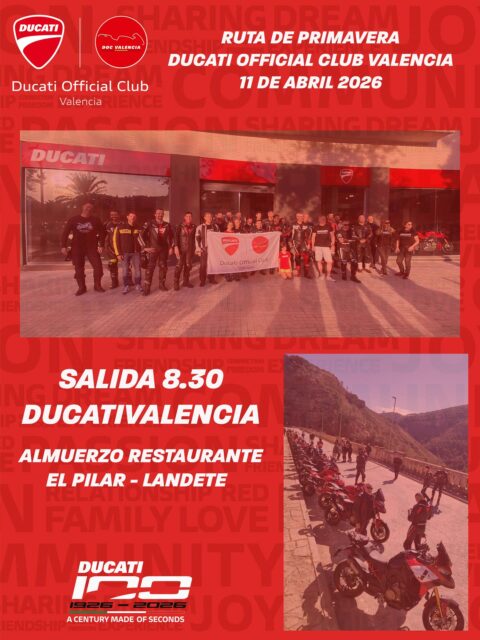 La ruta de primavera del Ducati Official Club Valencia te llevará a través de paisajes naturales y pueblos con encanto, culminando en el pintoresco municipio de Landete, situado en la provincia de Cuenca. Llevar equipo de protección adecuado.
Revisar el estado de la moto antes de salir.
Respetar las normas de tráfico y los límites de velocidad.
Seguir las indicaciones que se dan en el briefing
Tener buen apetito.
¡Prepara tu moto y disfruta de una ruta inolvidable hacia Landete! @d.o.c.valencia #rutas #ducatiofficialclubvalencia #ducativalencia #wdw2026doc #ducati100